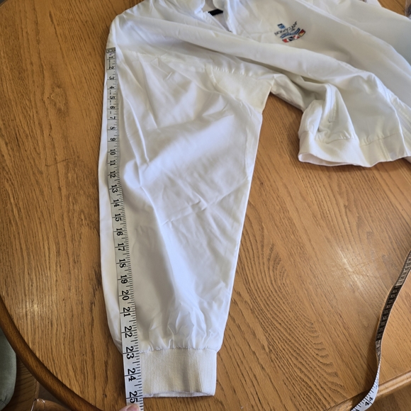 Norwegian Cruise Line NCL White Windbreaker Jacket Large Hooded Nylon Lined EUC - Picture 14 of 16